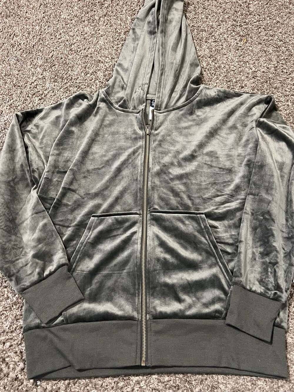 Felina Velvet Zip-Up Hoodie - Graphite - Picture 1 of 5